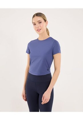 Camiseta Para Mujer Crop Top Color Azul Marca Ostu #40092550