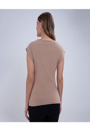 Camiseta Para Mujer Manga Sisa Color Café  Marca Ostu #40092298