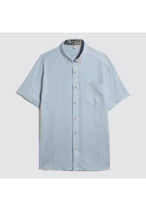 Camisa Para Hombre Manga Corta Con Bolsillo Color Azul  Marca Ostu #60010756