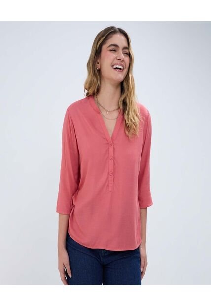 Blusa Para Mujer Manga 3/4 Color Rosado Oscuro Marca Ostu #40120832