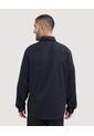 Camisa Para Hombre Manga Larga Con Bolsillo Cuello Casual M Color Negro Marca Ostu #60010795 de Ostu