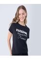 Camiseta Para Mujer Manga Corta Cuello Redondo Color Negro Marca Ostu #40092376 de Ostu