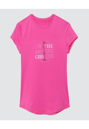 Camiseta Para Mujer Manga Corta Color Rosado Marca Ostu #40091753