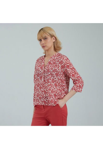 Blusa Para Mujer Manga 3/4 Color Amarillo  Marca Ostu #40120836