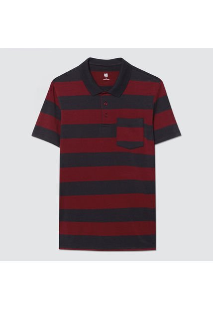 Polo Para Hombre Cuello Tejido Con Bolsillo Color Vino Marca Ostu #60110539