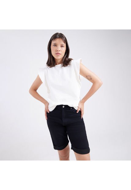 Camiseta Para Mujer Manga Corta Color Blanco Marca Ostu #40091841