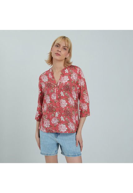 Blusa Para Mujer Manga 3/4 Color Rosaoscuro Marca Ostu #40120837