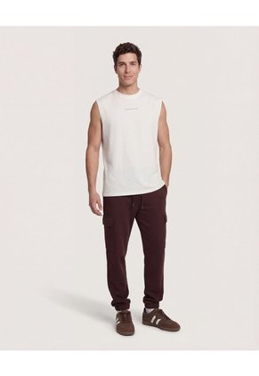 Camiseta  Para Hombre Manga Sisa Cuello Redondo Color Crema Marca Ostu #60091942