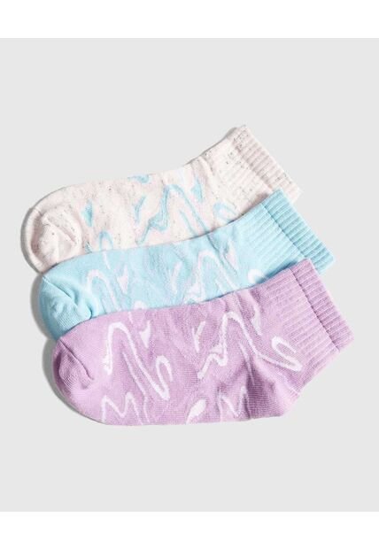 Medias Infantil Niña Tobillera Color Morado Marca Ostu #90980128