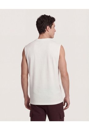 Camiseta  Para Hombre Manga Sisa Cuello Redondo Color Crema Marca Ostu #60091942