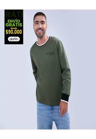 Buzo Para Hombre Cuello Redondo Color Verde  Marca Ostu #60060452 Ostu