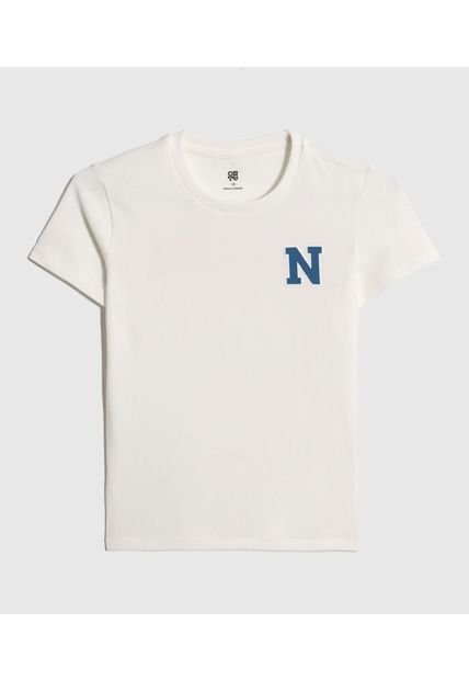 Camiseta Infantil Niño Manga Corta Cuello Redondo Color Crema Marca Ostu #80090275