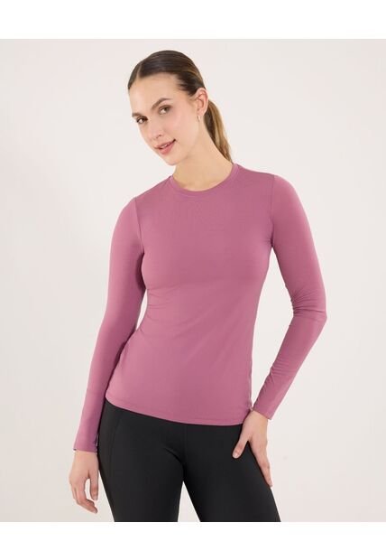 Camiseta Para Mujer Manga Larga Cuello Redondo Color Morado Marca Ostu #40092666
