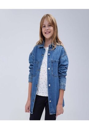 Camisa Para Niña Manga Larga Color Azul  Marca Ostu #90010009