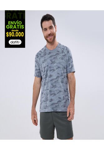 Camiseta Para Hombre Manga Corta Color Verde  Marca Ostu #60091301 Ostu