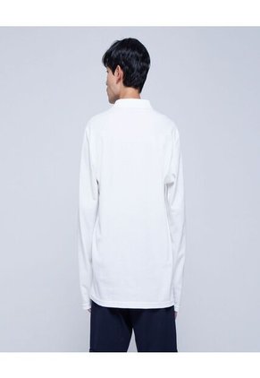 Polo Para Hombre M/L Cuello Tejido Sin Bolsillo Color Blanco Marca Ostu #60110625