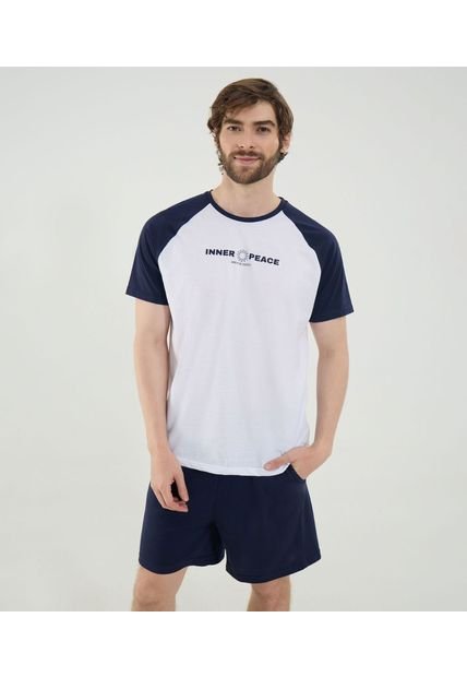 Camiseta Para Hombre Manga Corta Cuello Redondo Color Blanco Marca Ostu #60091744