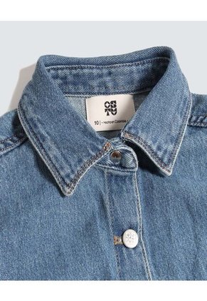 Camisa Para Niña Manga Larga Color Azul  Marca Ostu #90010009