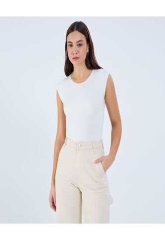 Body Para Mujer Manga Corta Color Crema Marca Ostu #40200169 Ostu