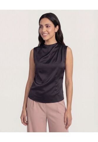 Blusa  Para Mujer Manga Sisa Color Negro Marca Ostu #40121241 Ostu