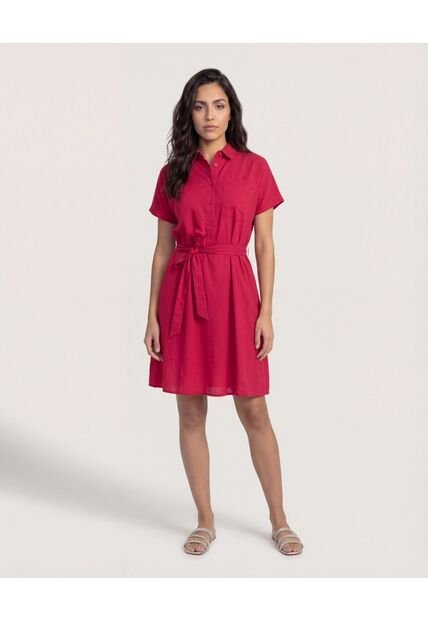 Vestido Para Mujer Manga Corta Color Rojo Marca Ostu #40170266
