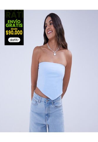 Blusa Para Mujer Manga Sisa Color Celeste Marca Ostu #40121071 Ostu