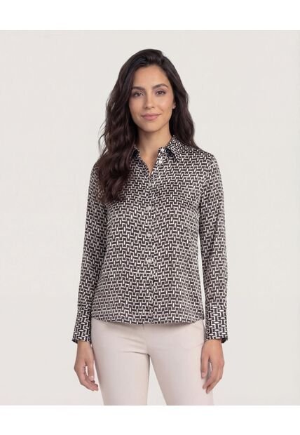 Camisa Para Mujer Manga Larga Color Negro Marca Ostu #40010262