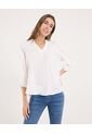 Camisa Para Mujer Manga 3/4 Color Crema Marca Ostu #40010339 de Ostu