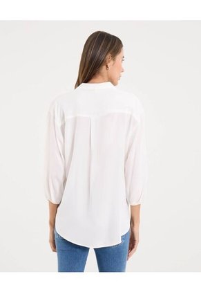Camisa Para Mujer Manga 3/4 Color Crema Marca Ostu #40010339