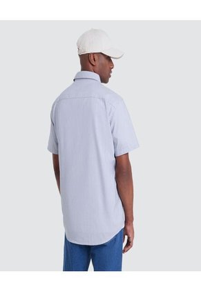 Camisa Para Hombre Manga Corta Sin Bolsillo Color Azul Oscuro Marca Ostu #60010513