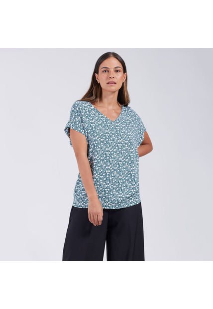 Blusa Para Mujer Manga Corta Color Verde  Marca Ostu #40120803