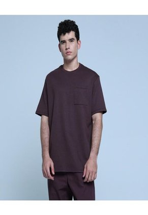 Camiseta Para Hombre Manga Corta Color Café  Marca Ostu #60091190