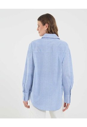 Camisa Para Mujer Manga Larga Color Azul Marca Ostu #40010334