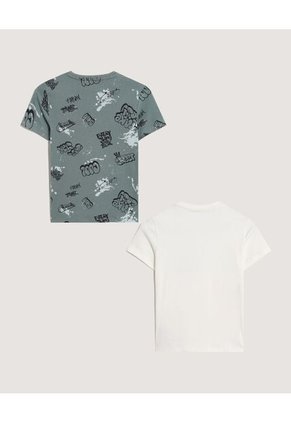 Camiseta X2 Infantil Niño Manga Corta Cuello Redondo Color Negro Marca Ostu #80090309