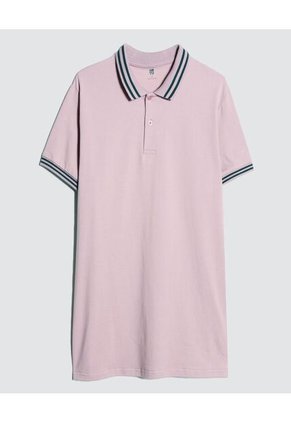 Polo Para Hombre Cuello Tejido Sin Bolsillo Color Rosa Marca Ostu #60110605