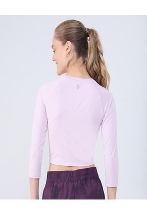 Crop Top Para Mujer Manga 3/4 Color Rosa Marca Ostu #40092291