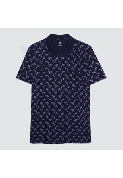 Polo Para Hombre Cuello Tejido Con Bolsillo Color Azul Oscuro Marca Ostu #60110524