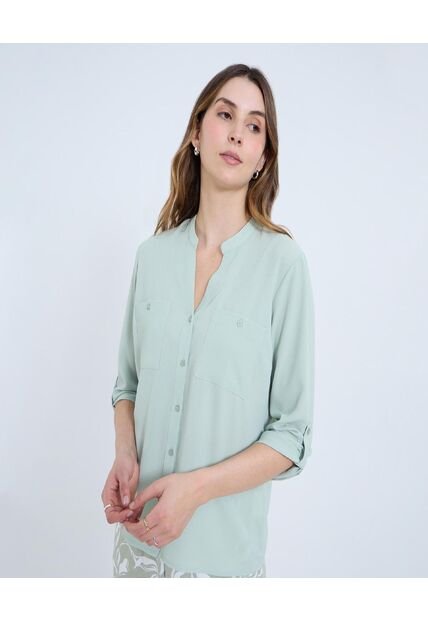 Blusa Para Mujer Manga 3/4 Color Verde Marca Ostu #40121097