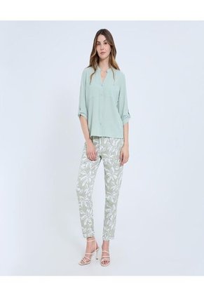 Blusa Para Mujer Manga 3/4 Color Verde Marca Ostu #40121097