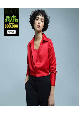Camisa Para Mujer Manga Larga Color Rojo Marca Ostu #40010179 Ostu