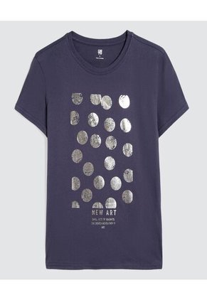 Camiseta Para Mujer Manga Corta Color Azul Oscuro Marca Ostu #40092250