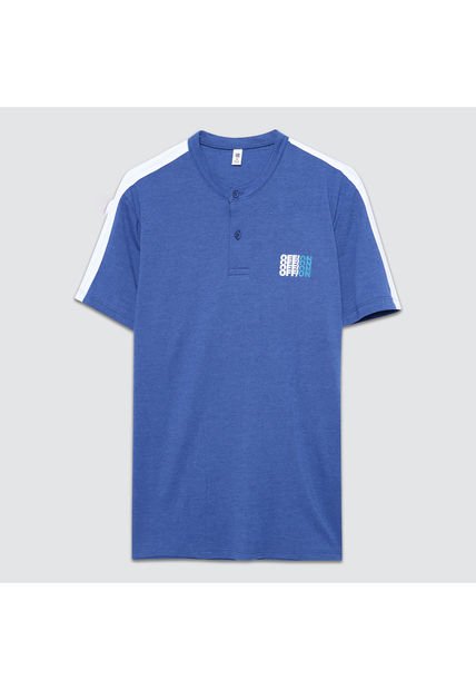 Polo Para Hombre Cuello Mao Sin Bolsillo Color Azul  Marca Ostu #60110528