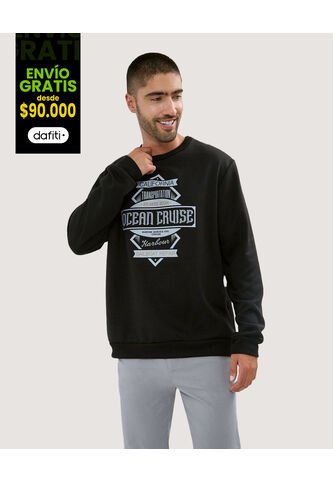 Buzo Para Hombre Cuello Redondo Color Negro Marca Ostu #60060430 Ostu