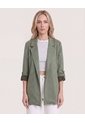Blazer Unicolor  Para Mujer Verde Ostu de Ostu