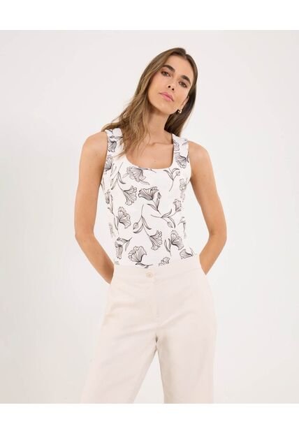 Top Para Mujer Cuello Redondo Color Crudo Marca Ostu #40220412