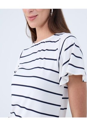 Camiseta Para Mujer Manga Corta Cuello Redondo Color Crudo Marca Ostu #40092420