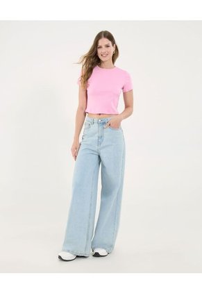 Camiseta Para Mujer Crop Top Color Rosa Marca Ostu #40092336