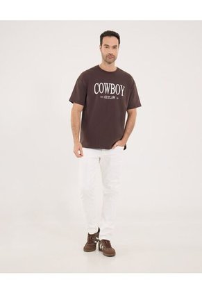 Camiseta Para Hombre Manga Corta Cuello Redondo Color Café Marca Ostu #60091776