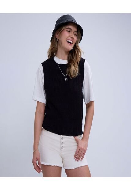 Chaleco Para Mujer Tejido Color Negro Marca Ostu #40250017
