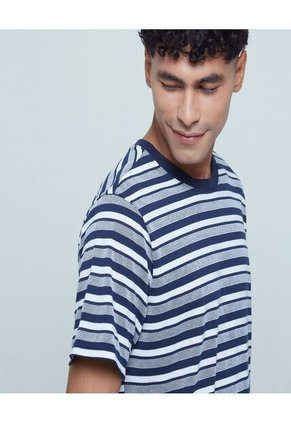 Camiseta Para Hombre Manga Corta Color Azul  Marca Ostu #60091087